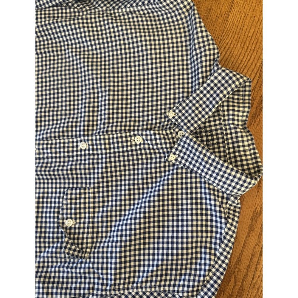 J Crew Lightweight Oxford Long Sleeve Blue Gingham Check  Mens XL Slim Fit